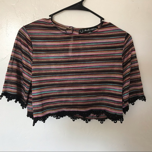 For Love And Lemons Tops - Colorful Striped Crop Top For Love And Lemons Tops - Colorful Striped Crop Top